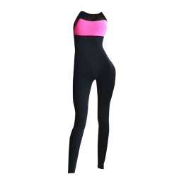 SKTF024 two-color stitching tight yoga coffee jumpsuit  aerial   SKTF024 two-color stitching tight yoga coffee jumpsuit  aerial